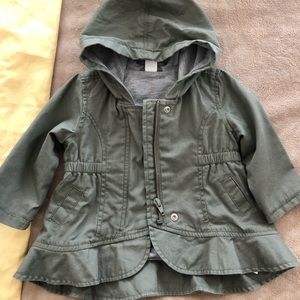 Old Navy green parka jacket in 6-12 month